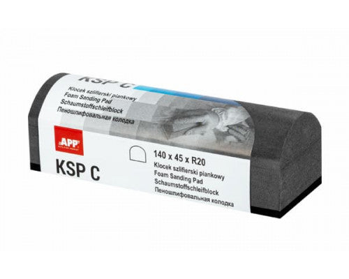 APP KSP C Bloc de șlefuit din spumă( Брусок шлифовальный пенный) 140мм x 45мм х R20- 1buc.